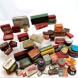 Quantity of advertising tins incl. OXO, Burdall's Gravy salt, Flexolite Capsules, Classic Curly Cut,