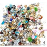 Large qty of mostly costume clip-on earrings