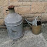 Aluminium oil can 60cm high T/W a small watering can
