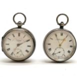 2 x gents open faced silver cased pocket watches - 1 is Express english lever J G Graves (5cm