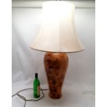 Large Italian ceramic lamp with shade - total height 98cm & has marks to shade
