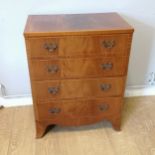 Vintage Mahogany four drawer small chest of drawers 36cm deep x 60cm wide x 76cm high. Has