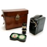 Pathe cine moto camera with cartridge & lens (Dialytar 1:3.5 Serie T F-7 8cm Laack Rathenow