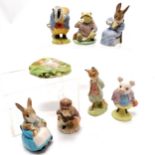 8 x Royal Albert (Beswick) Beatrix Potter figurines - Cottontail, Johnny Town-Mouse with a bag, Foxy
