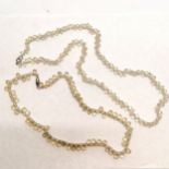 2 x strands of Lalique glass beads - longest 56cm has a silver clasp
