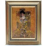 Goebel framed porcelain plaque of Gustav Klimt 'Adele Bloch Bauer' - 21cm x 17cm ~ no obvious damage