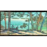 framed oil painting on board signed Appleby - to the reverse 'Plage De Port Pican' -124cm x 63cm