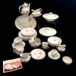 Qty of Royal Doulton Tumbling Leaves dinner & teaware - the coffee pot has chip to rim of top &