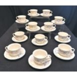 12 x Villeroy & Boch Riviera tea cups / saucers - no obvious damage