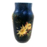 French art pottery vase with raised floral decoration #182 marked ES/M&L - 20cm high & has 2 chips