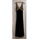 1970s 'Saint Laurent' evening dress with velvet and sequin top, sleeveless dress, in perfect