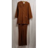 1960s 'Mary Quant's Ginger group' wool trouser suit in good condition, chest 86cm approx.