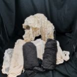 Box of assorted machine lace, black and creme and in good used condition.
