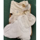 Box of white Maid's aprons, hats etc good condition