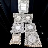 Box of 7 antique lace hankies incl. Torchon and Maltese