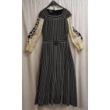 1960s black and white patterned, long dress by 'Louis Feraud' in perfect condition, chest 86cm.