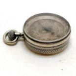 Antique silver cased pocket barometer by Richard James Oliver - 3.6cm diameter ~ in good used