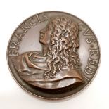 Bronze medallion commemorating Francesco Redi (1626-97 - physician, naturalist & biologist) by