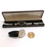 Omega seamaster gents wristwatch in a gold plated case t/w Rado quartz watch - both a/f for spares /