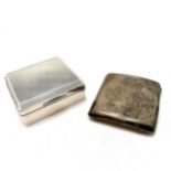 Silver hallmarked cigarette case A/F 9cm x 8cm, 111g total weight T/W silver hallmarked engine