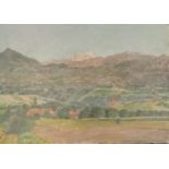 A Seilleimet Continental School, unframed oil on board, Mountainous Landscape, Signed lower right,