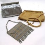 1930's fine beadworked clutch bag (16cm x 14cm & lining deteriorated), fine beadwork clutch bag (