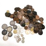 Qty of mostly GB coins inc silver 77g & 0.500 silver 66g etc