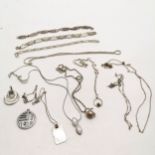 Qty of sterling silver jewellery inc Happiness pendant (2.5cm) by John Neil van Bogerijen,