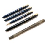 3 x Parker pens + parker pencil t/w Swan fountain pen