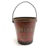 Large Lovells toffee rex tin : the king of toffees advertising tin bucket - 25cm high and has some