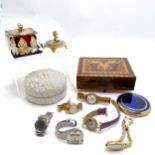 Qty of quartz ladies wristwatches inc Michel Herbelin etc, sorrento music box (14.5cm x 11cm x 5.5cm