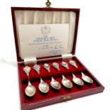 Wedgwood cased set of 6 x Churchill silver spoons #104/500 - total weight 158g & spoons 12cm