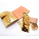 2 x books of gold leaf - 14cm square t/w a roll
