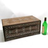 Antique bone inlaid Syrian box on later plinth - 57cm x 32cm x 24cm