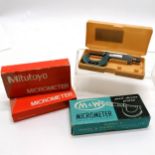 4 x cased micrometers inc 3 x Mitutoyo and Moore & Wright (961MP)