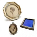 3 hallmarked silver frames octagonal frame 14cm across, in good condition, small stone set frame,