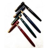 4 x Parker pens - 3 with gold nibs