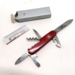 Victorinox Swiss army pocket knife with original packaging - 9cm long closed & has some slight signs