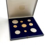 Jersey 1972 boxed proof set of 9 coins inc the 22ct gold (£5, £10, £20, £25, £50 coins) + silver (