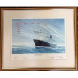 Framed print 'Seconds to spare' by Timothy O'Brien hand signed by David Leney (Concorde), Richard