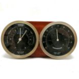 Short & Mason vintage barometer / thermometer mounted in zebrawood made by Kenneth Grange - 24cm