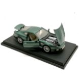 Maisto Aston Martin DB7 Vantage model on a show plinth - base 33.5cm x 17.5cm