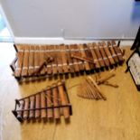 West African balafon (gourd-resonated xylophone) - 110cm with 2 sets of beaters t/w 2 other