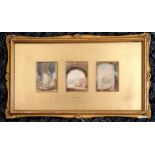 Single framed lot of 3 x small watercolours attributed to James Duffield Harding (1798–1863) -