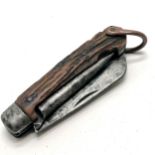 Walker & Hall antique naval pocket knife with sailors fid - 23cm long extended