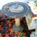 Circular birdbath/sundial 65cm high