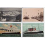 Lot of 27 x shipping postcards inc Liverpool landing stage, Olympic, Latchford locks, RMS Scythia,