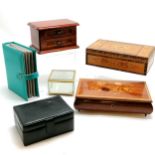 Sorrento ware musical box (25cm x 15cm x 7cm high) t/w poker work box etc