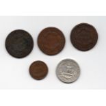 USA coins - 1c 1826/1827/1839/1904 + $¼ 1961