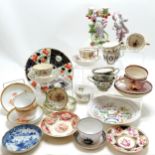 Antique Spode 2777 cup / saucer (no obvious damage ) t/w qty of antique teaware inc splash lustre,